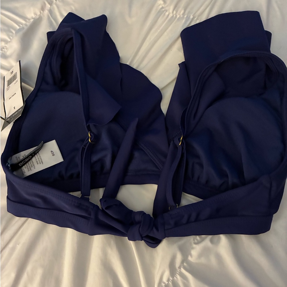 Navy Ruffled Bikini Top - Picture 4 of 4